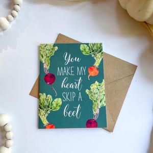 You Make My Heart Skip a Beet Notitiekaart, blanco notitiekaart, woordspeling notitiekaart