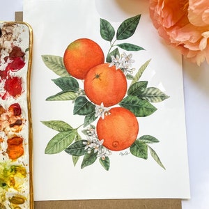 Sweet n&#39; Citrus Orange Watercolor Print
