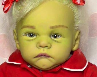 Art (inspired by the grinch) Girl Reborn Baby Doll