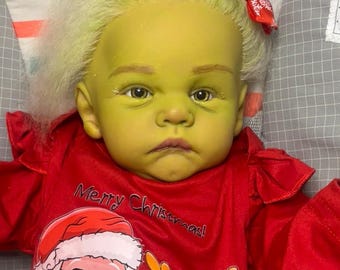 Art (inspired by the grinch) Girl Reborn Baby Doll