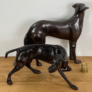 Cast Metal Dog Figurine: Greyhound / Whippet or Pointer Sculpture