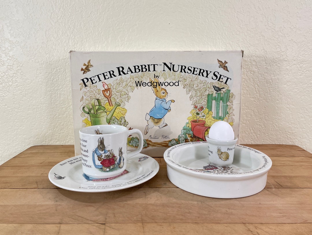 China Nursery Set by Wedgwood, 4 Piece Peter Rabbit Nursery Set in ...