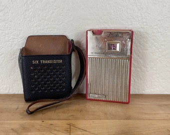 As Is Non Working - Vintage Red MERC-RADIO Mercury Radio and Battery Corp Six Transistor AM Radio