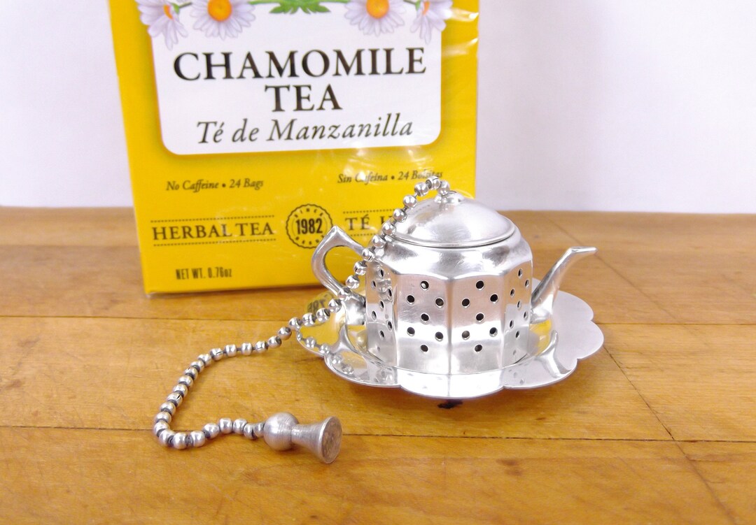 Tea Infuser Ball, Silver Plate Miniature Teapot Tea Infuser With