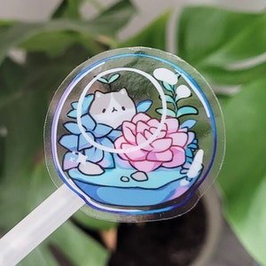 Terrarium Transparente Aufkleber 2"| Tier Süß Magisch Pflanzen Hund Katze Blatt Natur Sukkulente Vinyl Aufkleber Notebook Laptop Handyhülle