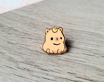 Capybara 0.65" | Tiny Pals Mini Enamel Pins | Cute Animals Board Filler Adorable Critter Capy Rodent Friend Gift Hard Lapel Pin Gold Plated