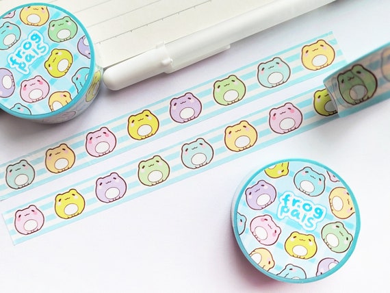 Washi Tape Frog Pals | 15mm x 10m Cute Animal Colorful Critter Decoration Crafts Frogs Masking Tape Kawaii Roll Stationery Gift