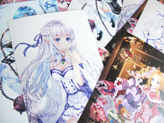 Re Zero Art Prints Anime Characters Rem Emilia Beatrice Etsy