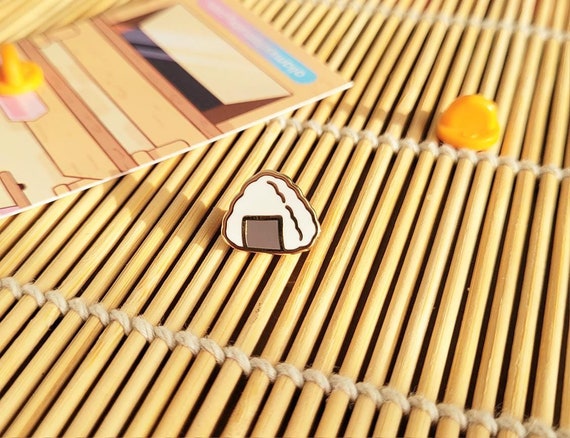 Onigiri | Pocket Bites 0.5" Filler Enamel Pins | Sushi Japanese Rice Cuisine Cook Snack Tiny Asian Food Hard Lapel Pin Gold Plated