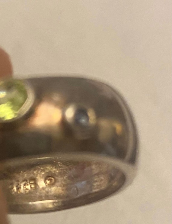 Stylish Multi-Gemstone Silver Ring - image 8