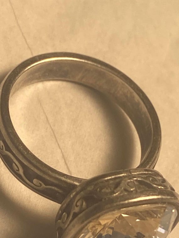 Brighton Vintage Silver Statement Ring with Large… - image 9