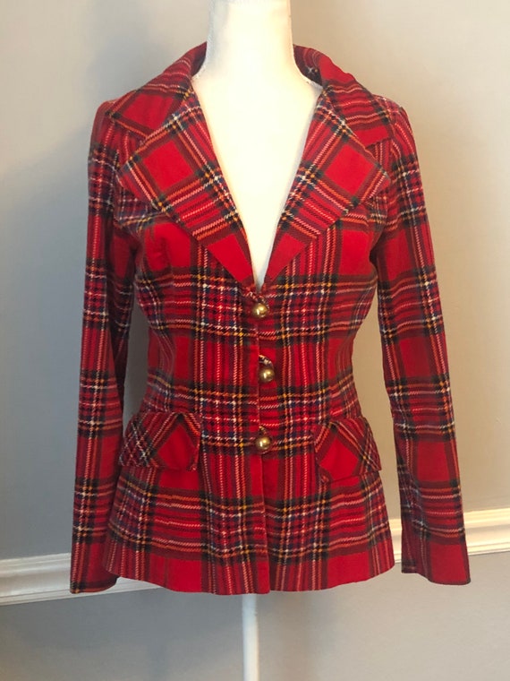 Stunning 1960’s Vintage Velvet Tartan Blazer