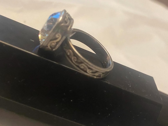 Brighton Vintage Silver Statement Ring with Large… - image 2