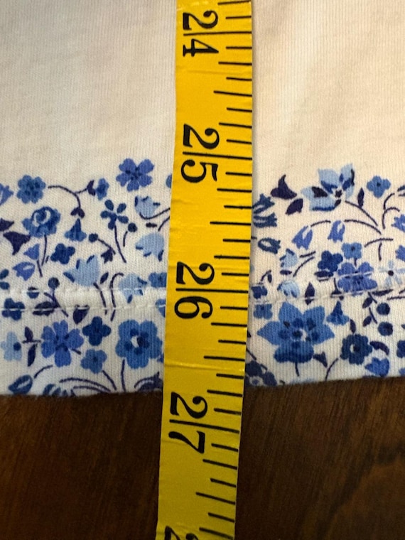 Liberty of London White and Blue Floral Stripe Scoop Neck Tee View 5