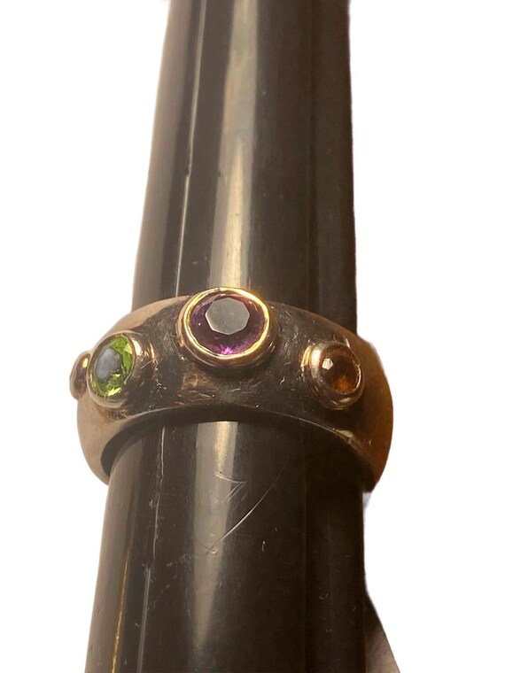 Stylish Multi-Gemstone Silver Ring - image 5