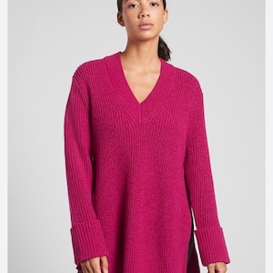 Athleta Ribbed V-Neck Sweater - NWT Shasta Neck Design