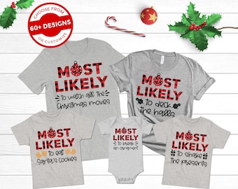 Matching Family Christmas Shirts: Most Likely To Buffalo Plaid Holiday Outfit
