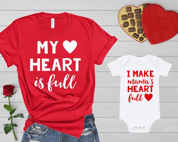 Mommy and Me Valentine Shirts My Heart 