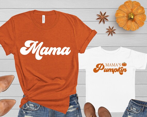Mommy and Me Fall Shirts Mama's Pumpkin 