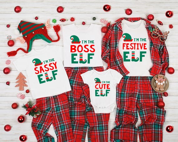 Dad Elf Matching Family Group Christmas Pajama T-Shirt Dad Elf Matching Family Group Christmas Pajama T-Shirt