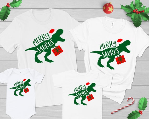 Camisas navideñas familiares de dinosaurio / - Etsy España