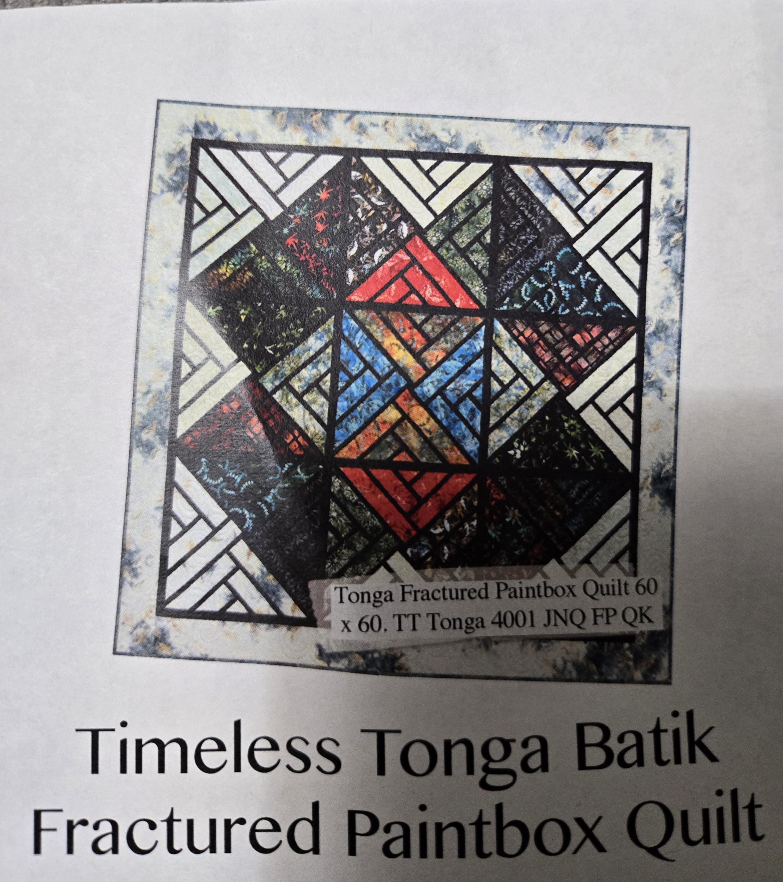Timeless Tonga Batik Fractured Paintbox Quilt FPP Pattern and Fabric ...