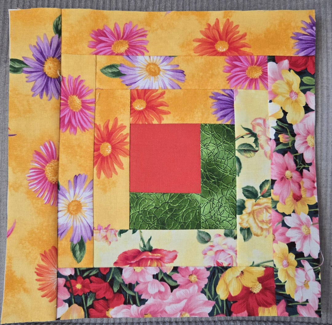 Northcott Spring Flowers Log Cabin Quilt Kit With FPP Papers Included ...