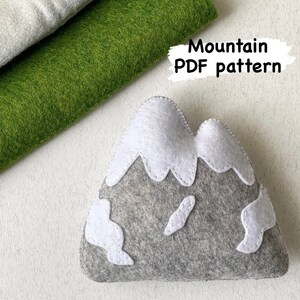 Felt mountains PDF sewing pattern felt ornaments templates, snowy mountains, woodland nursery mountain baby mobile, DIY crafts, bay shower