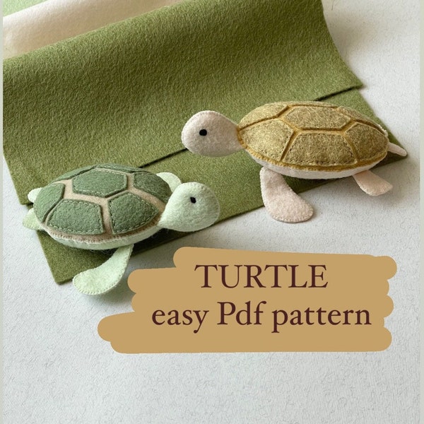 PDF Felt Sea Turtle pattern | felt ornament | Ocean pattern | SVG PDF Pattern | felt baby mobile | felt animals | Blue turtle