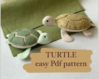 PDF Felt Sea Turtle pattern | felt ornament | Ocean pattern | SVG PDF Pattern | felt baby mobile | felt animals | Blue turtle