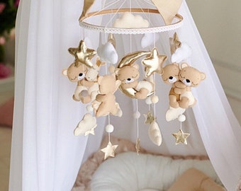 teddy bear cot mobile