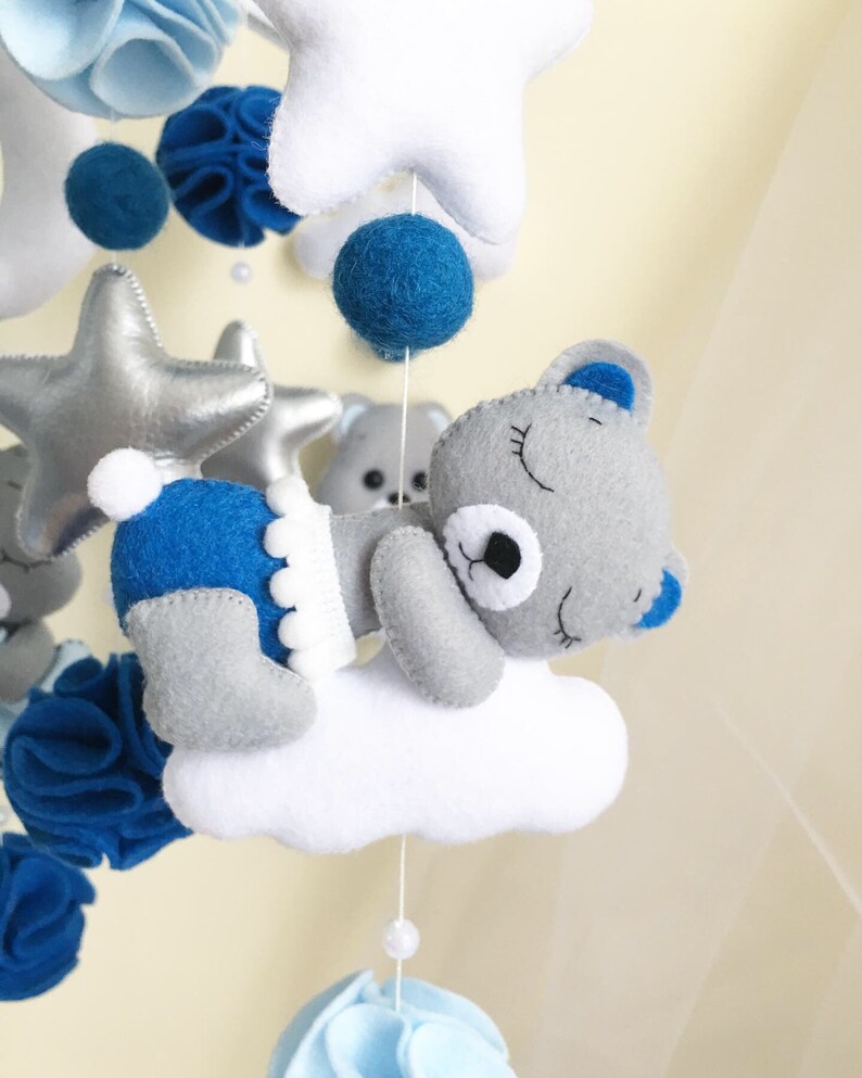 Baby mobile/Teddy bear crib mobile/Nursery decor/Felt beige Etsy
