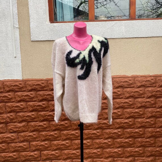 Pullover, 100% mohair wool, thick vintage pullover