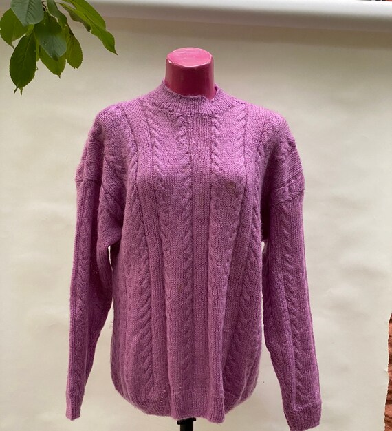 Pullover: woolen vintage italian pink mohair Pull