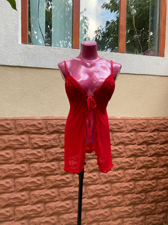 Peignoir: red Short peignoir