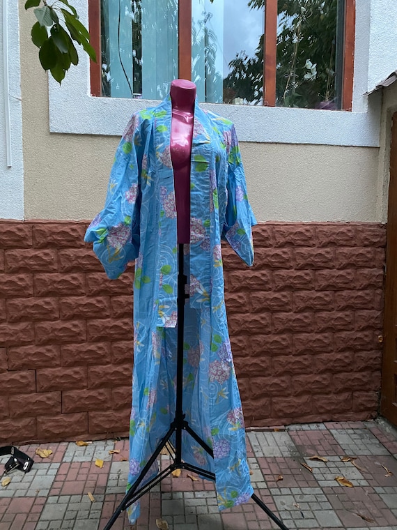 Traditional Japanese blue kimono