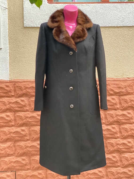 Coat: Pure Wool Weste Germany Coat, Natural Fur, W