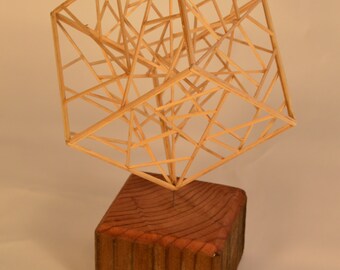 modern geometric wooden sculpture