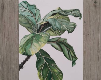 Fiddle leaf fig three print A5