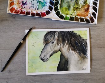 Horse Portrait - original watercolour painting