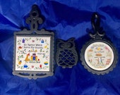 3 Vintage Cast Iron Trivets.