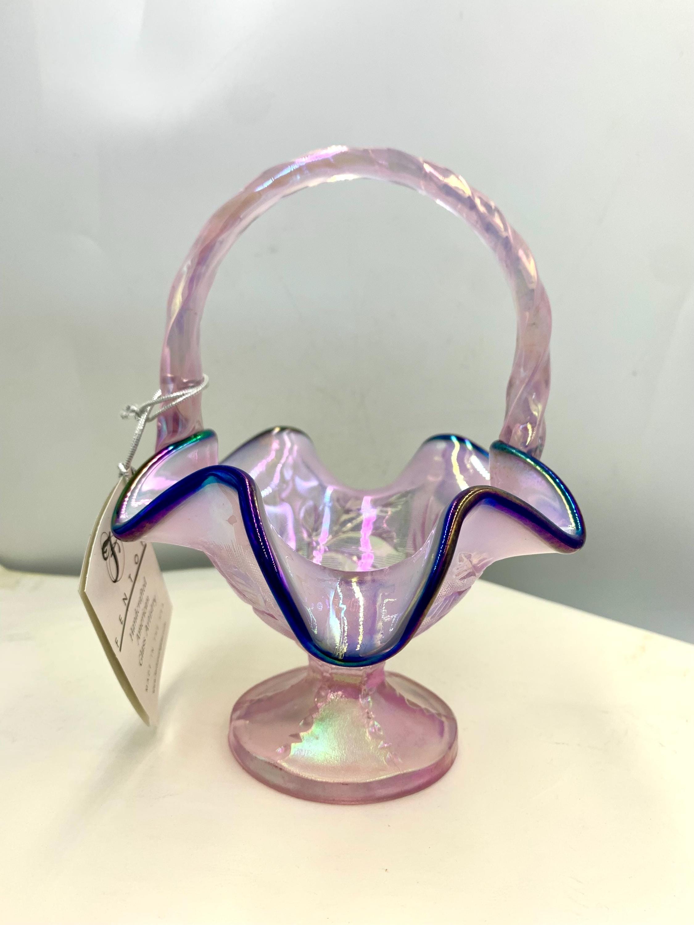 Fenton Pink Basket - Etsy