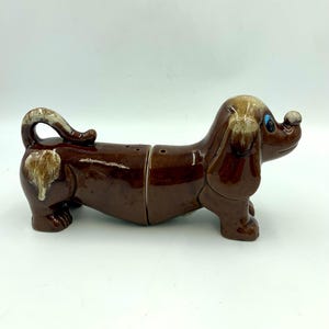 Vintage Brinns Dachshund Dog Salt And Pepper Shakers Long Dog