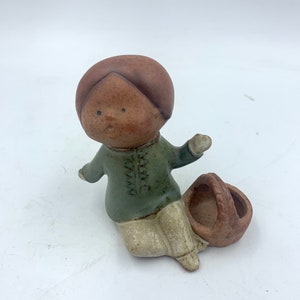 Vintage UCTCI Boy With Basket Figurine