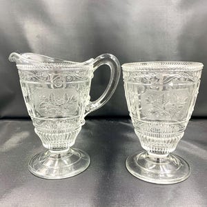 Antique EAPG Bryce Brothers Willow Oak Creamer And Sugar 1880’s