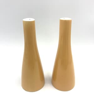 Mikasa Cerastone Butterscotch Tall Salt And Pepper Shakers Vintage
