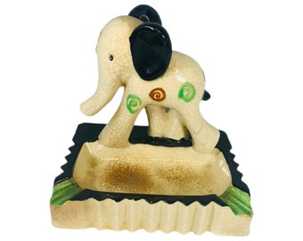 Vintage Made In Japan Ceramic Elephant Ashtray