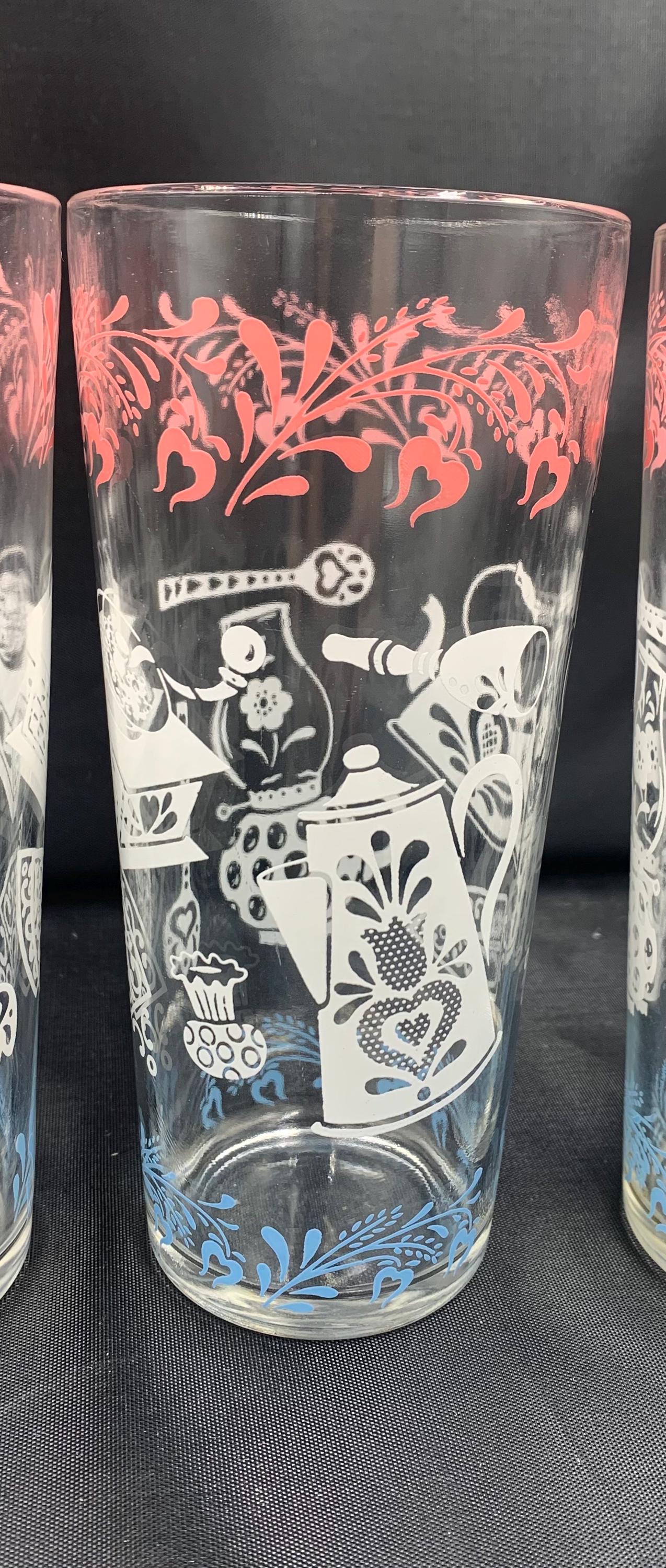 ヘーゼルアトラス「キッチンエイド」タンブラーグラス ピンク ホワイト