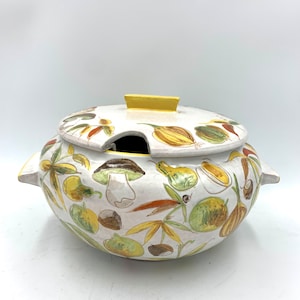 Vintage MCM Mushroom Vegetable Soup Tureen Ceramic