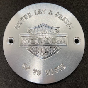 Strange Times 2 bolt only 3D CNC Machined Custom Harley Point & Triumph Primary Covers Engraved